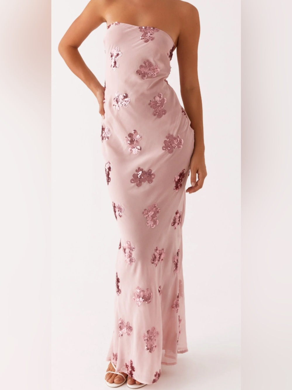 Women's PEPPERMAYO Pink Sequin Maxi Dress XXS